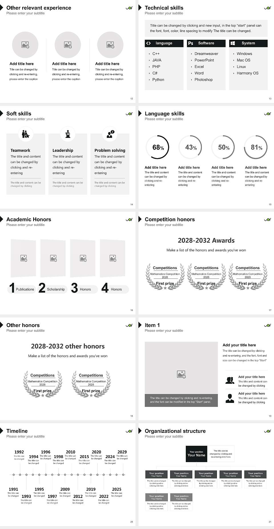 University of French Ontario Resume PPT Template4:3 ratio PPT effect preview image3