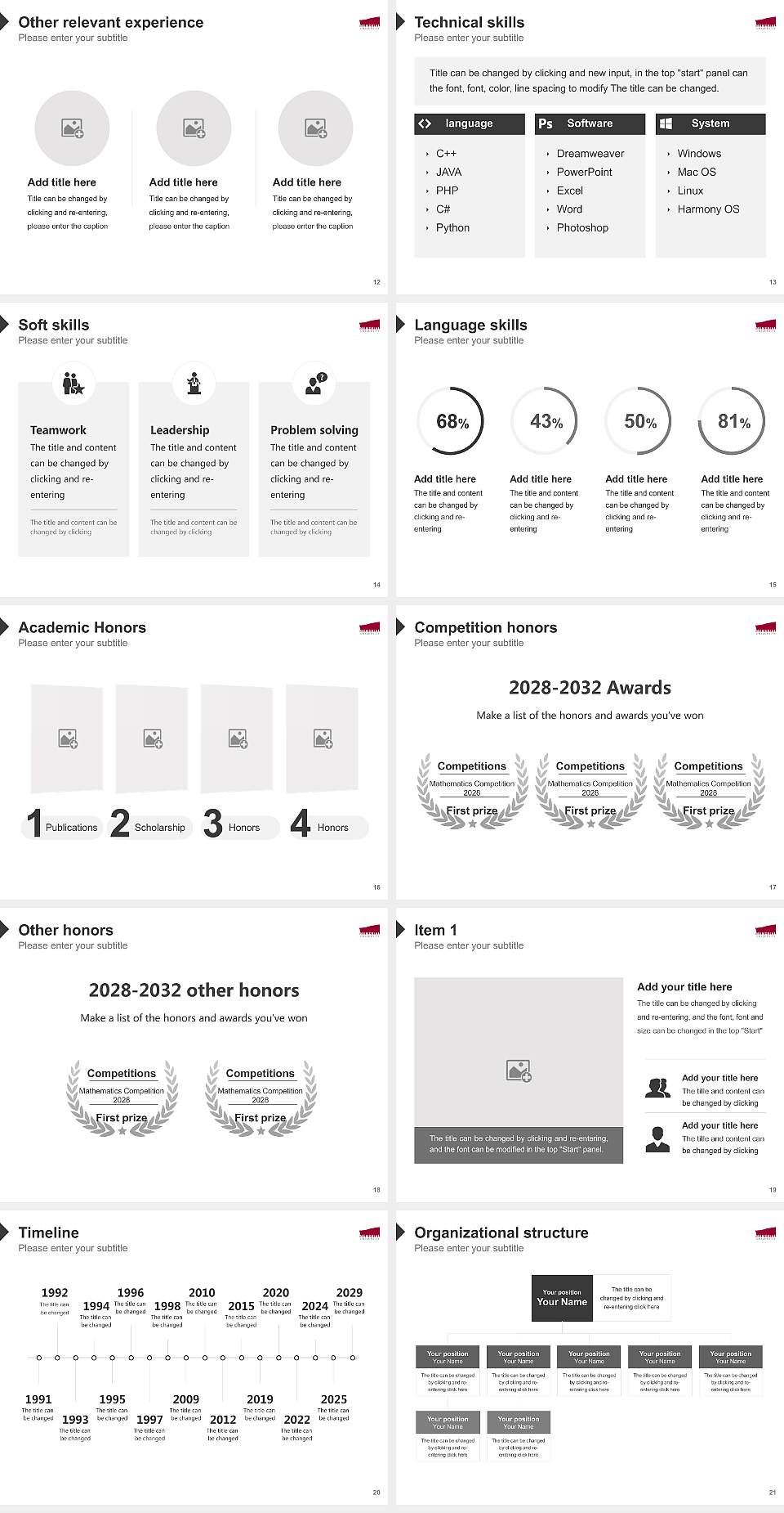 Memorial University of Newfoundland Resume PPT Template4:3 ratio PPT effect preview image3