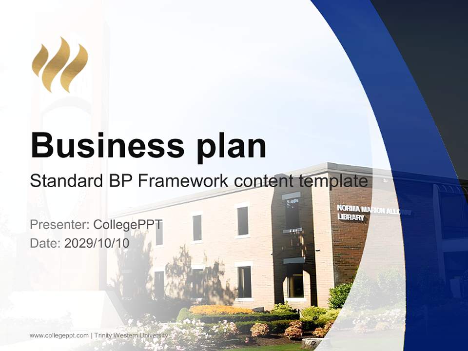 Trinity Western University Competition/Entrepreneurship Contest PPT Template4:3 ratio PPT effect preview image9