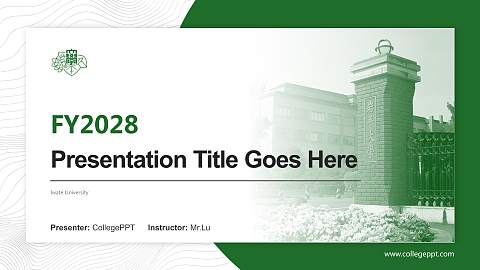 Iwate University Academic Presentation/Research Findings Report PPT Template