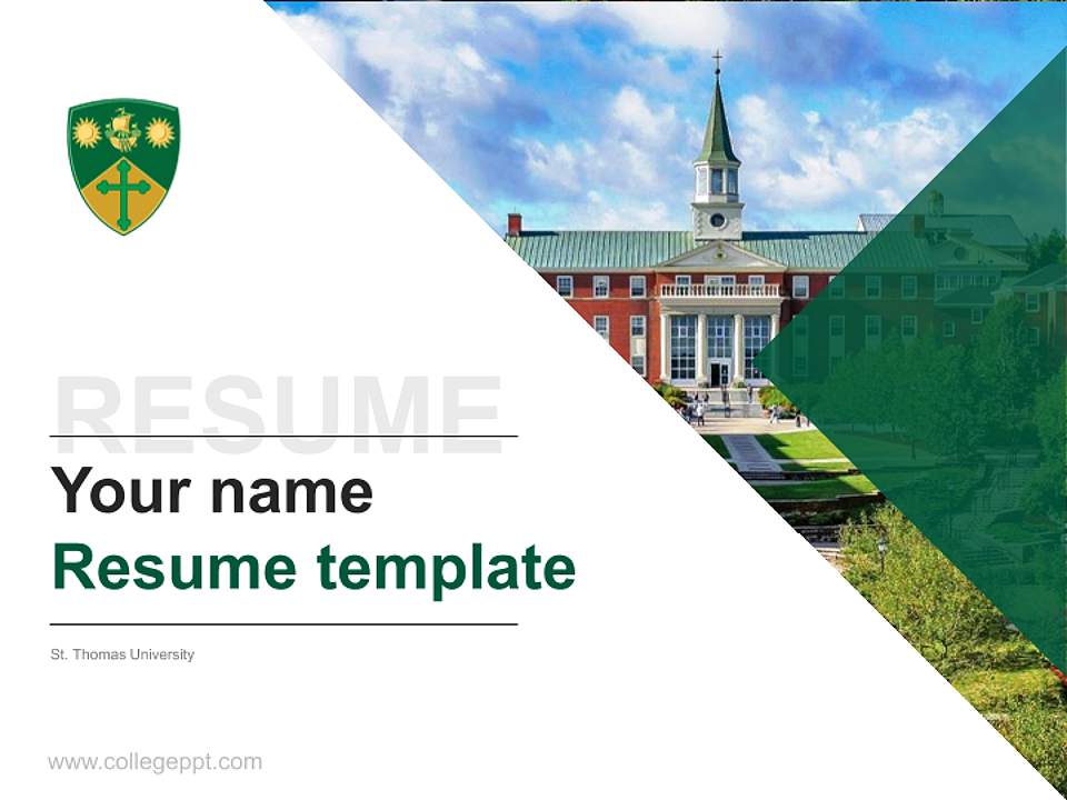 St. Thomas University Resume PPT Template4:3 ratio PPT effect preview image5