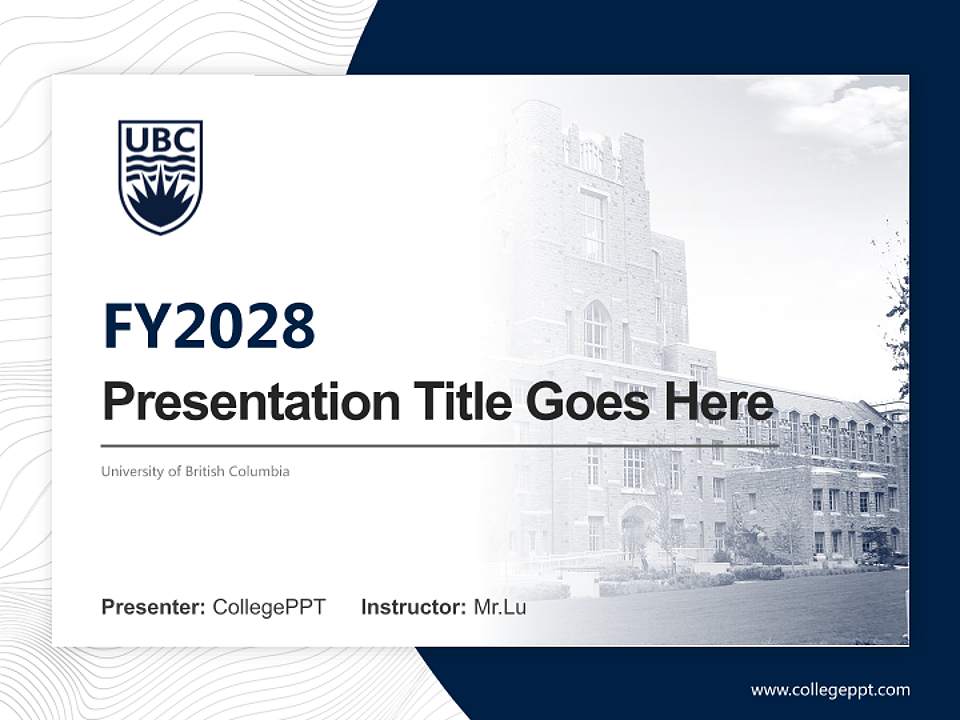University of British Columbia Academic Presentation/Research Findings Report PPT Template4:3 ratio PPT effect preview image5