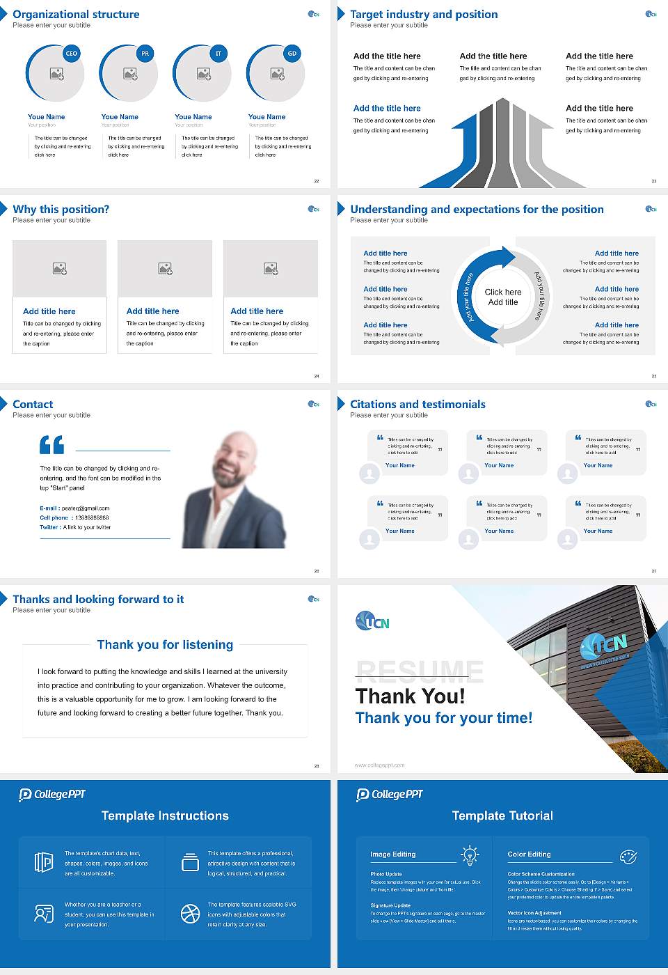 University College of the North Resume PPT Template16:9 ratio PPT effect preview image4