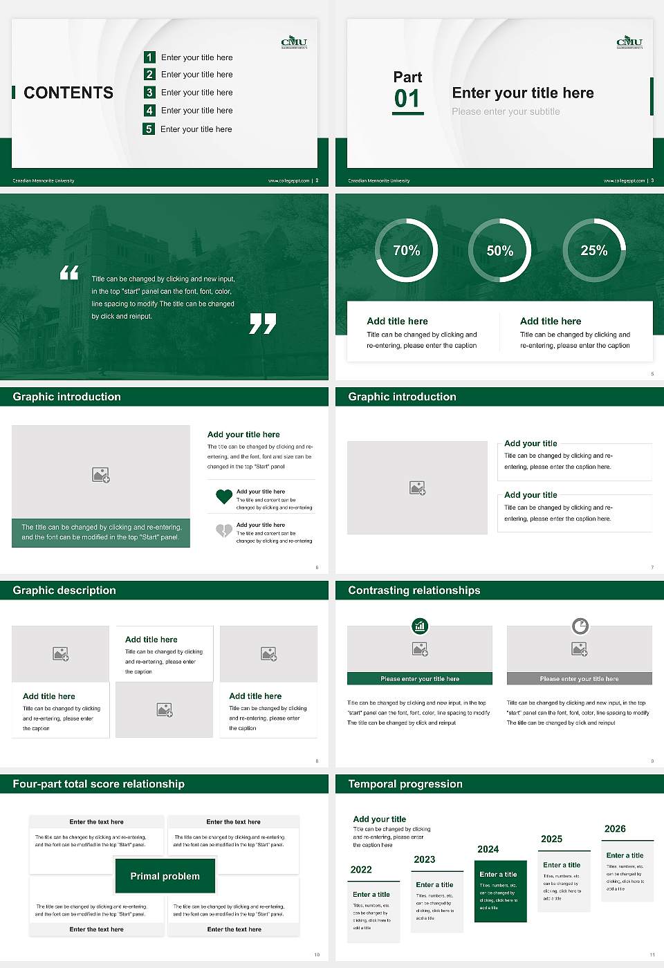 Canadian Mennonite University Thesis Proposal/Graduation Defense PPT Template16:9 ratio PPT effect preview image2