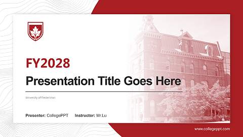 University of Fredericton Academic Presentation/Research Findings Report PPT Template