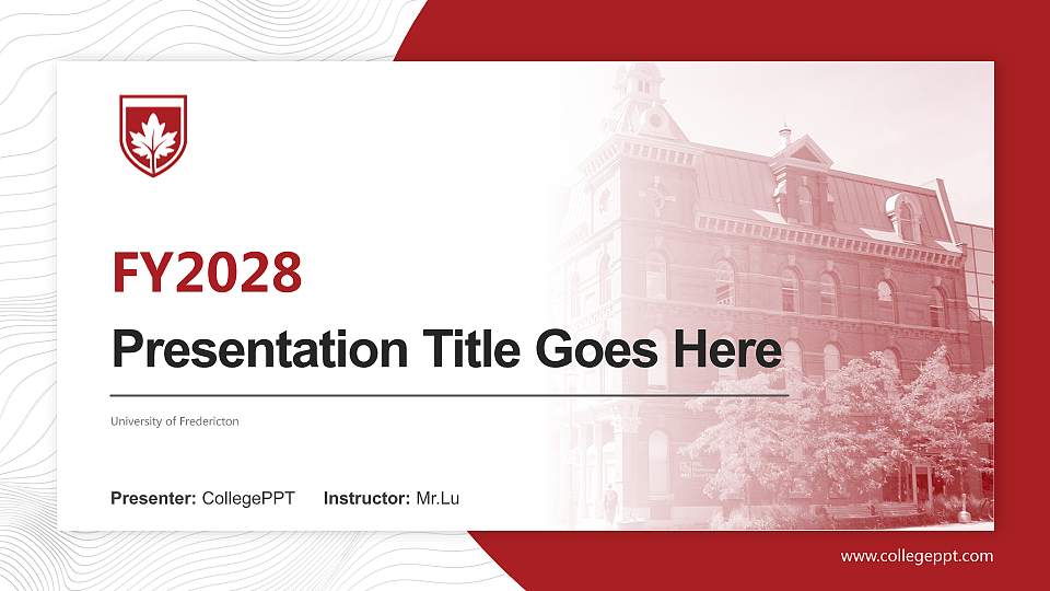 University of Fredericton Academic Presentation/Research Findings Report PPT Template16:9 ratio PPT effect preview image