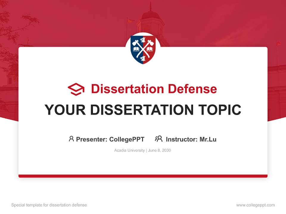 Acadia University Graduation Thesis Defense PPT Template4:3 ratio PPT effect preview image7