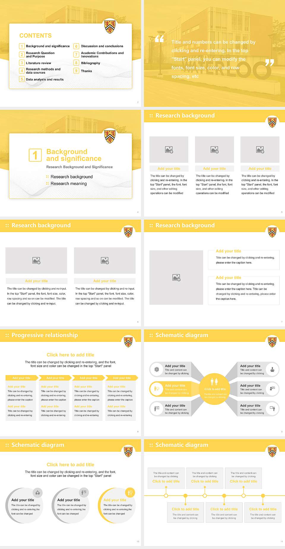 University of Waterloo Graduation Thesis Defense PPT Template4:3 ratio PPT effect preview image2