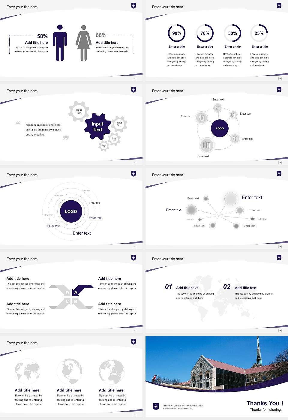 Tyndale University Course/Courseware Creation PPT Template16:9 ratio PPT effect preview image4
