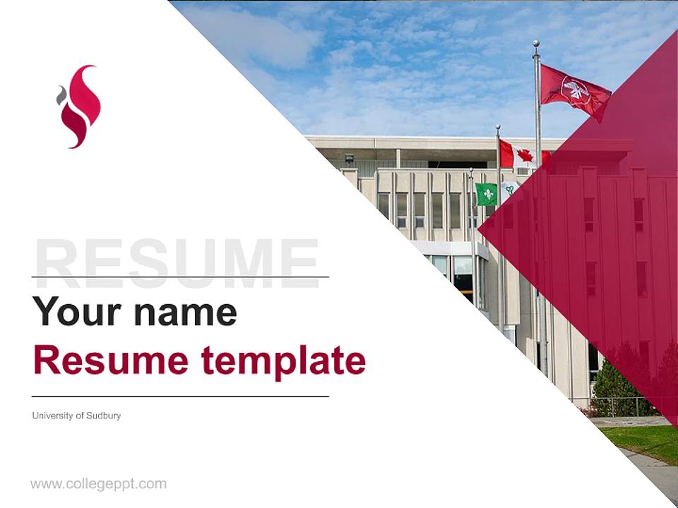 University of Sudbury Resume PPT Template4:3 ratio PPT effect preview image5