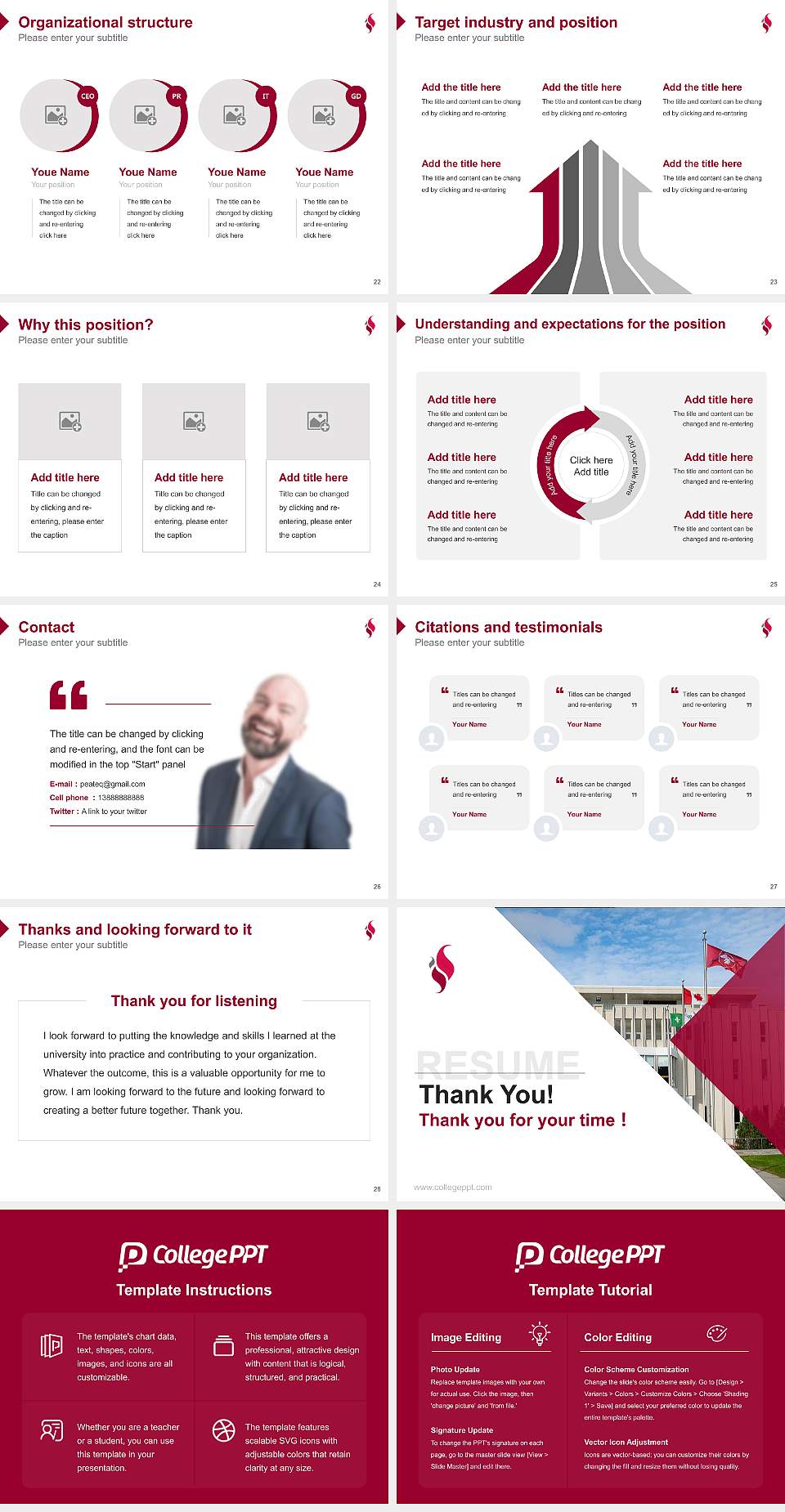 University of Sudbury Resume PPT Template4:3 ratio PPT effect preview image4