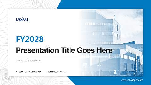 University of Quebec at Montreal Academic Presentation/Research Findings Report PPT Template