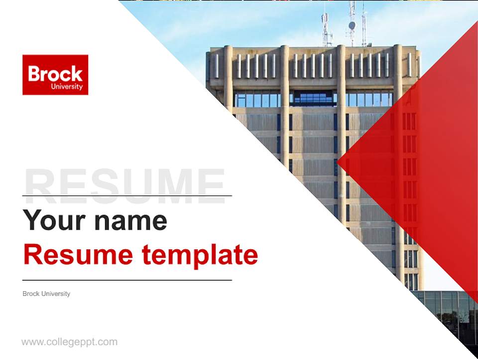 Brock University Resume PPT Template4:3 ratio PPT effect preview image5