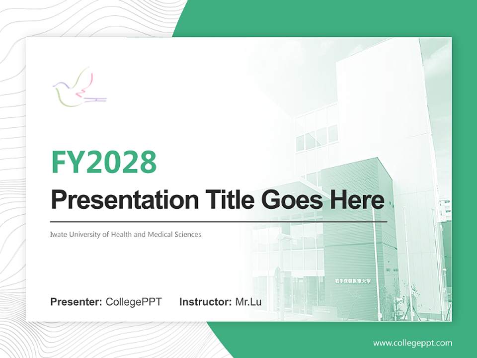 Iwate University of Health and Medical Sciences Academic Presentation/Research Findings Report PPT Template4:3 ratio PPT effect preview image5