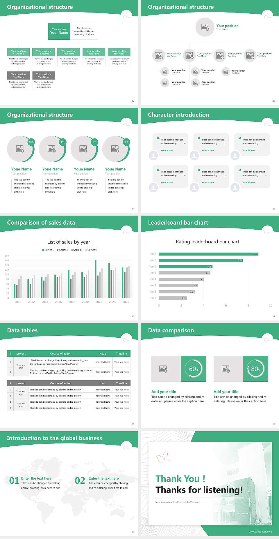Iwate University of Health and Medical Sciences Academic Presentation/Research Findings Report PPT Template4:3 ratio PPT effect preview image4