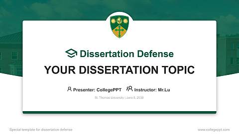 St. Thomas University Graduation Thesis Defense PPT Template