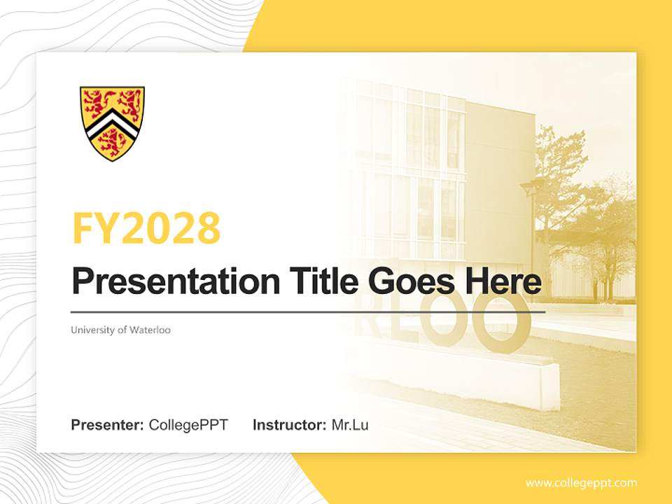 University of Waterloo Academic Presentation/Research Findings Report PPT Template4:3 ratio PPT effect preview image5