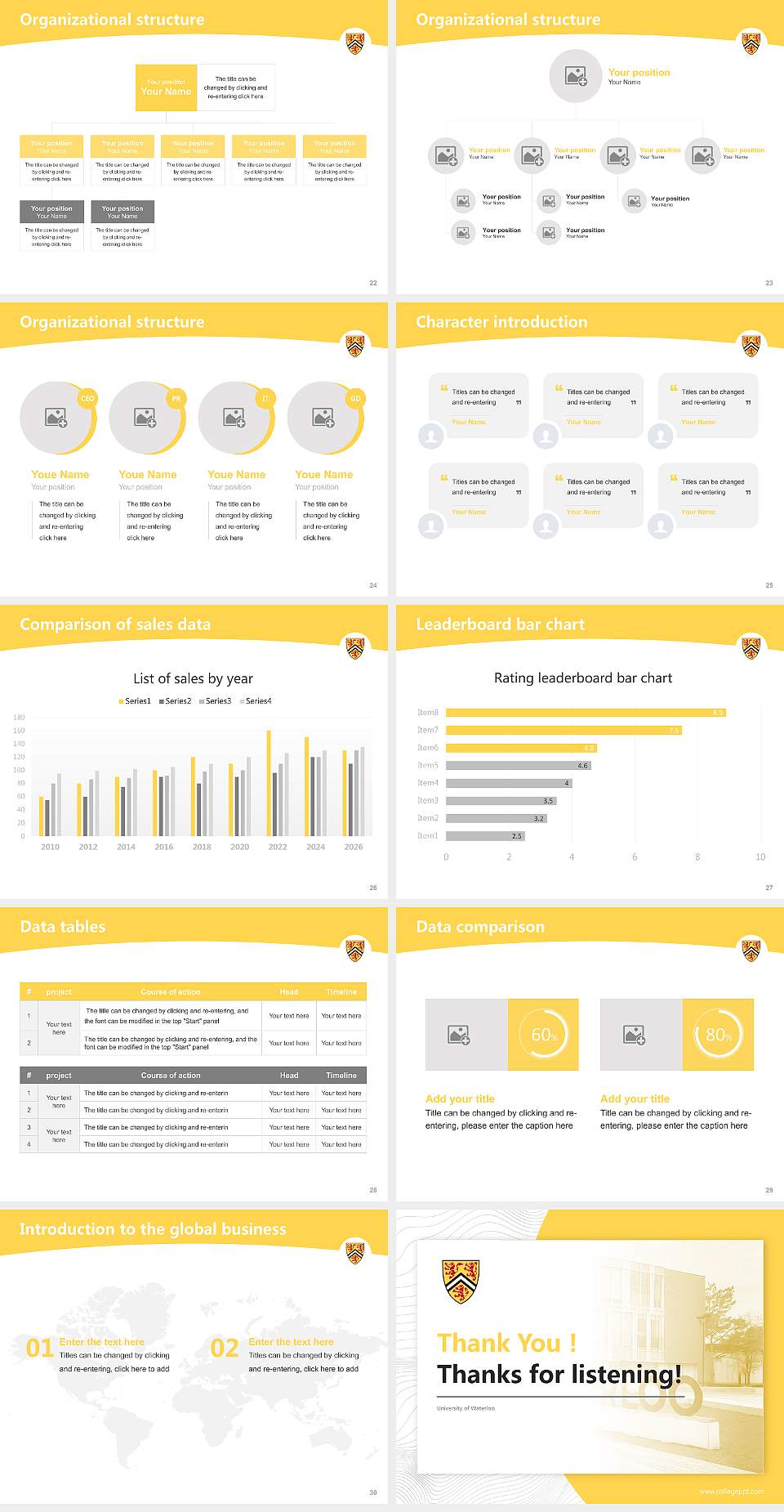 University of Waterloo Academic Presentation/Research Findings Report PPT Template4:3 ratio PPT effect preview image4