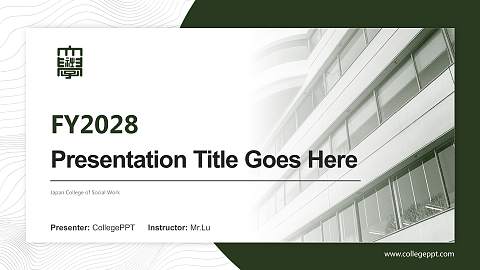 Japan College of Social Work Academic Presentation/Research Findings Report PPT Template