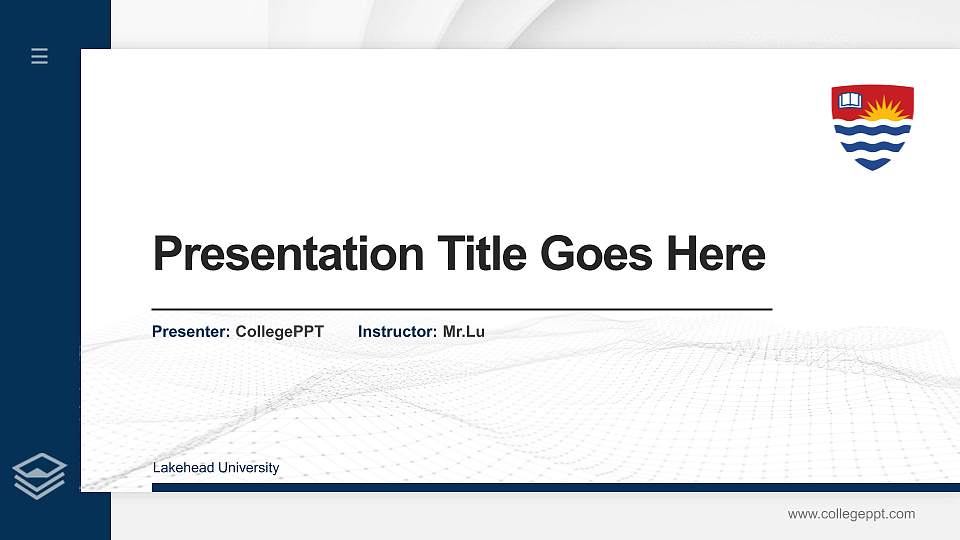 Lakehead University Thesis Proposal/Graduation Defense PPT Template16:9 ratio PPT effect preview image1