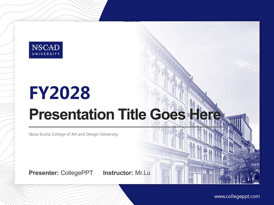 Nova Scotia College of Art and Design University Academic Presentation/Research Findings Report PPT Template4:3 ratio PPT effect preview image5
