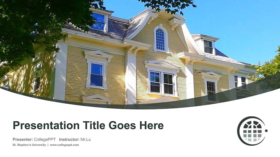 St. Stephen’s University Course/Courseware Creation PPT Template16:9 ratio PPT effect preview image