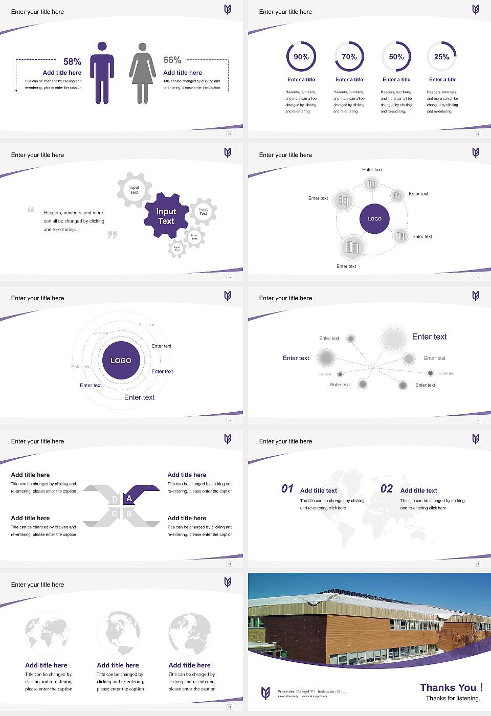 Yukon University Course/Courseware Creation PPT Template16:9 ratio PPT effect preview image4