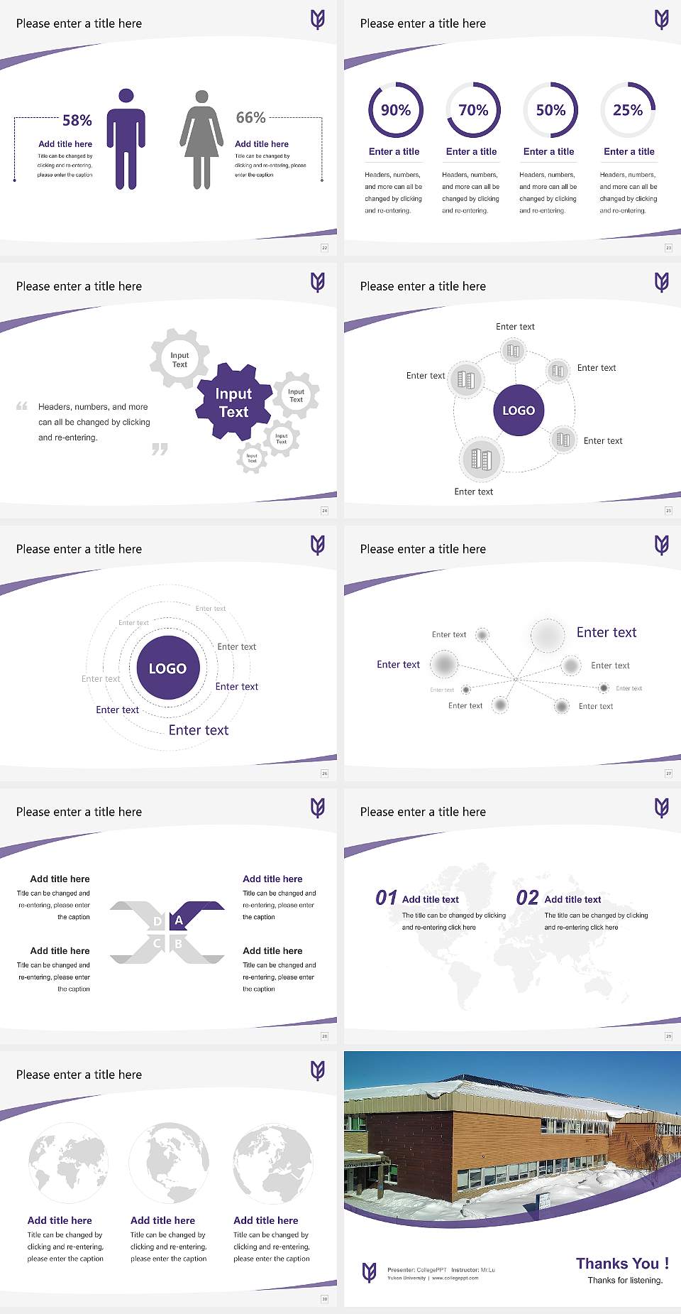 Yukon University Course/Courseware Creation PPT Template4:3 ratio PPT effect preview image4