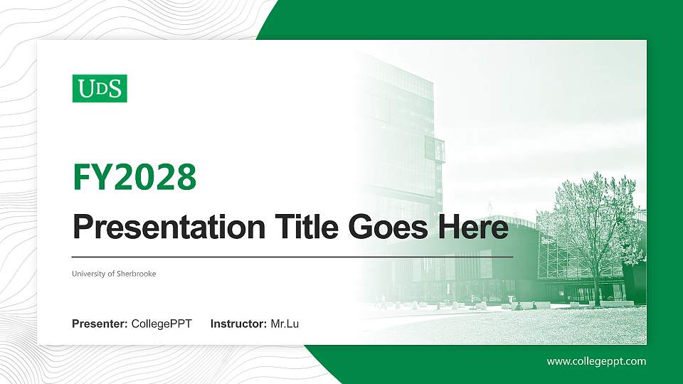 University of Sherbrooke Academic Presentation/Research Findings Report PPT Template16:9 ratio PPT effect preview image