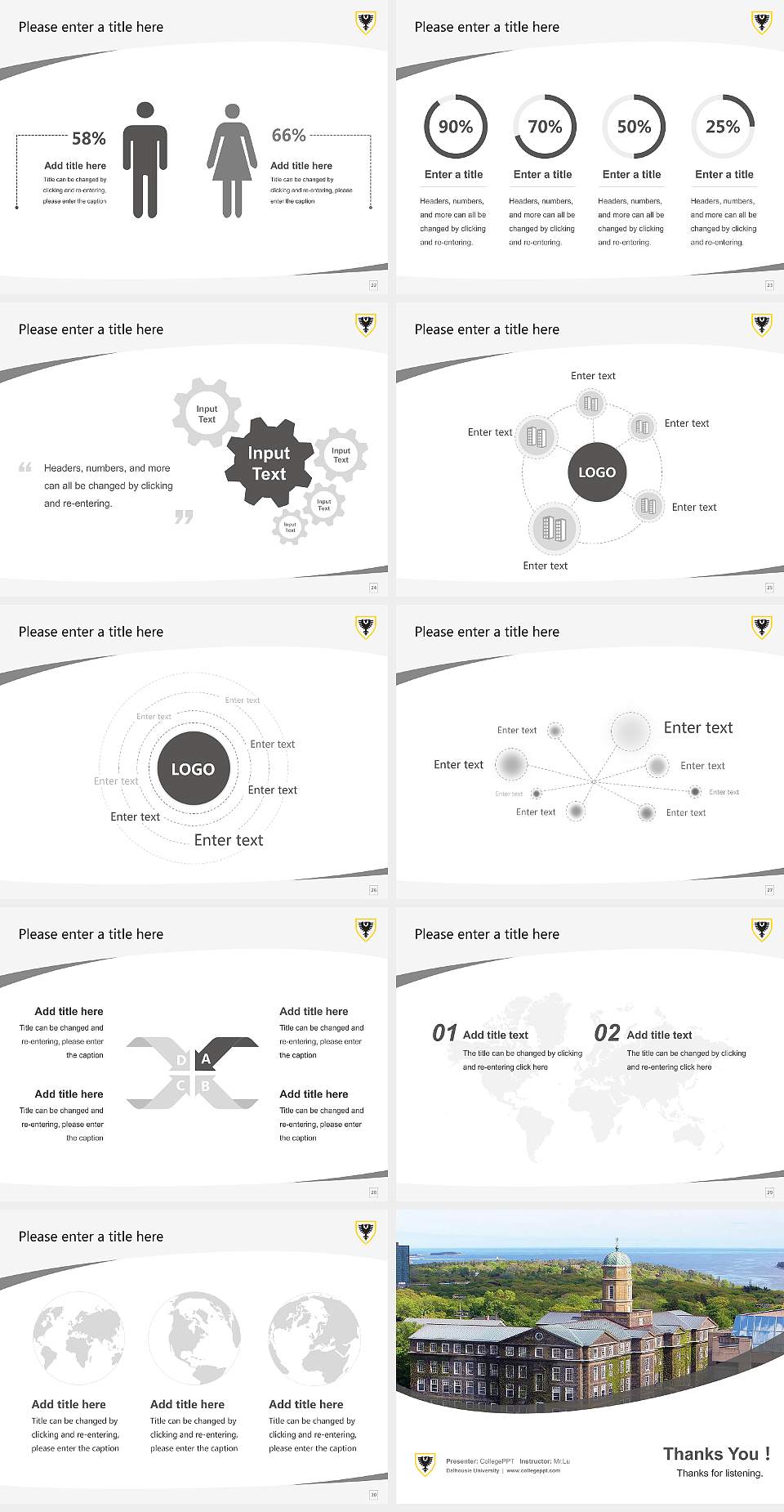 Dalhousie University Course/Courseware Creation PPT Template4:3 ratio PPT effect preview image4