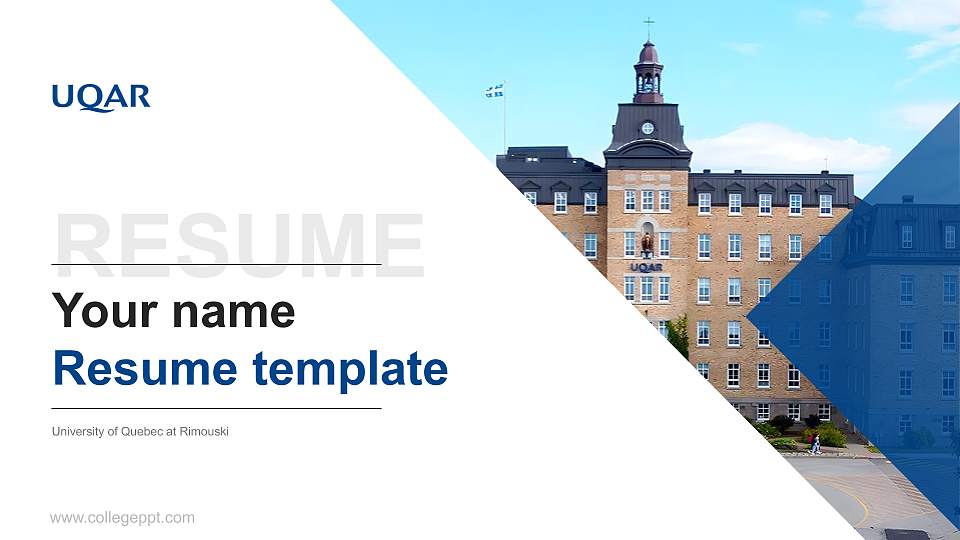 University of Quebec at Rimouski Resume PPT Template16:9 ratio PPT effect preview image