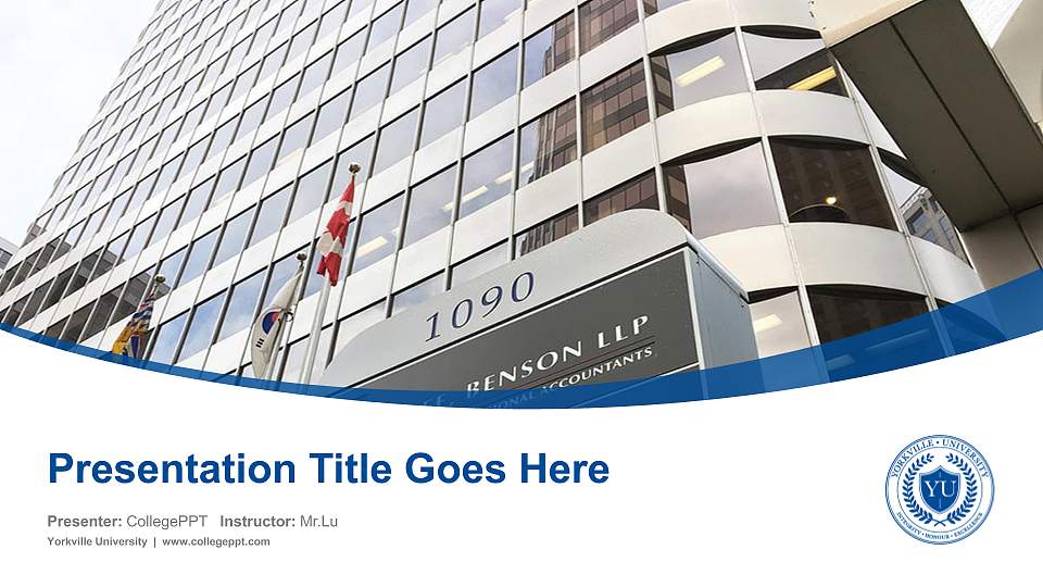 Yorkville University Course/Courseware Creation PPT Template16:9 ratio PPT effect preview image