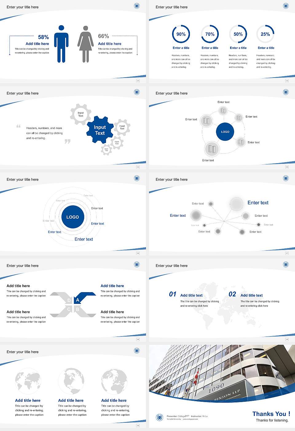 Yorkville University Course/Courseware Creation PPT Template16:9 ratio PPT effect preview image4