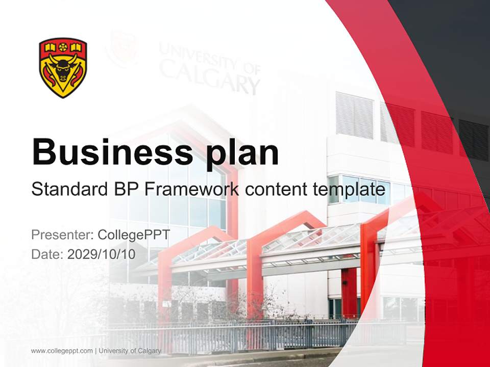University of Calgary Competition/Entrepreneurship Contest PPT Template4:3 ratio PPT effect preview image9
