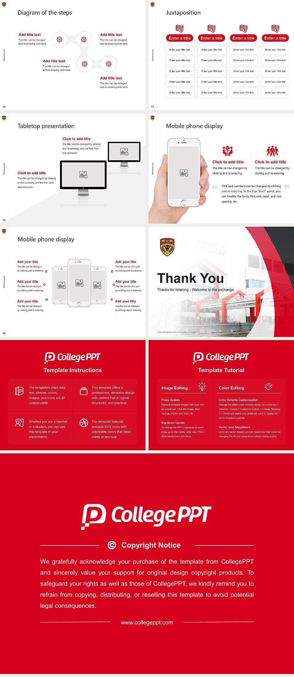 University of Calgary Competition/Entrepreneurship Contest PPT Template4:3 ratio PPT effect preview image9