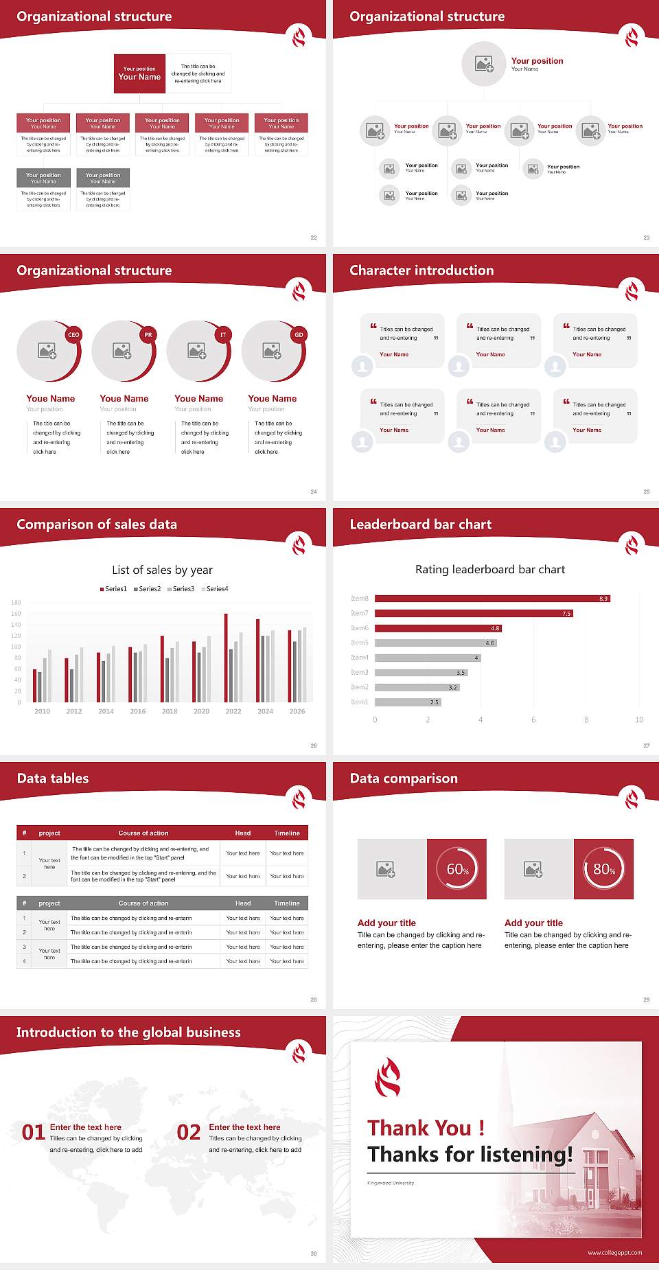 Kingswood University Academic Presentation/Research Findings Report PPT Template4:3 ratio PPT effect preview image4
