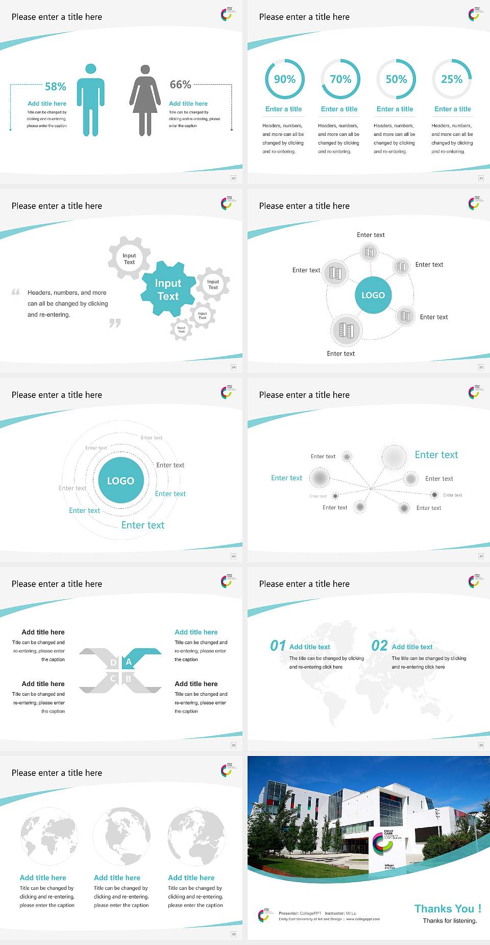 Emily Carr University of Art and Design Course/Courseware Creation PPT Template4:3 ratio PPT effect preview image4