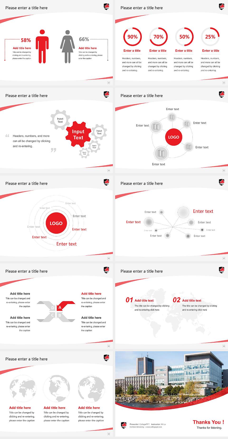 Carleton University Course/Courseware Creation PPT Template4:3 ratio PPT effect preview image4