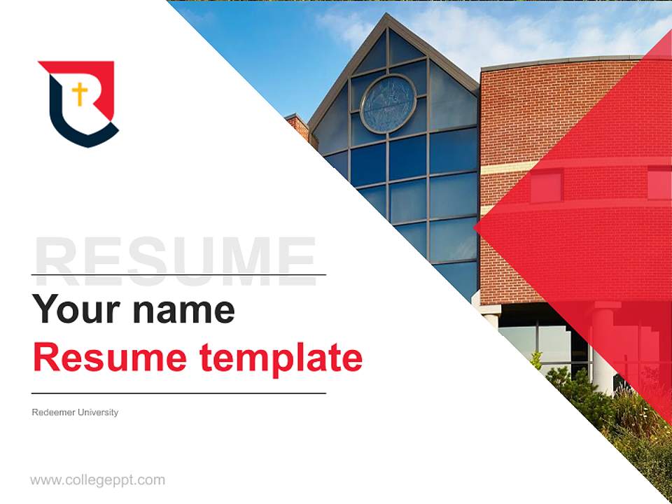 Redeemer University Resume PPT Template4:3 ratio PPT effect preview image5