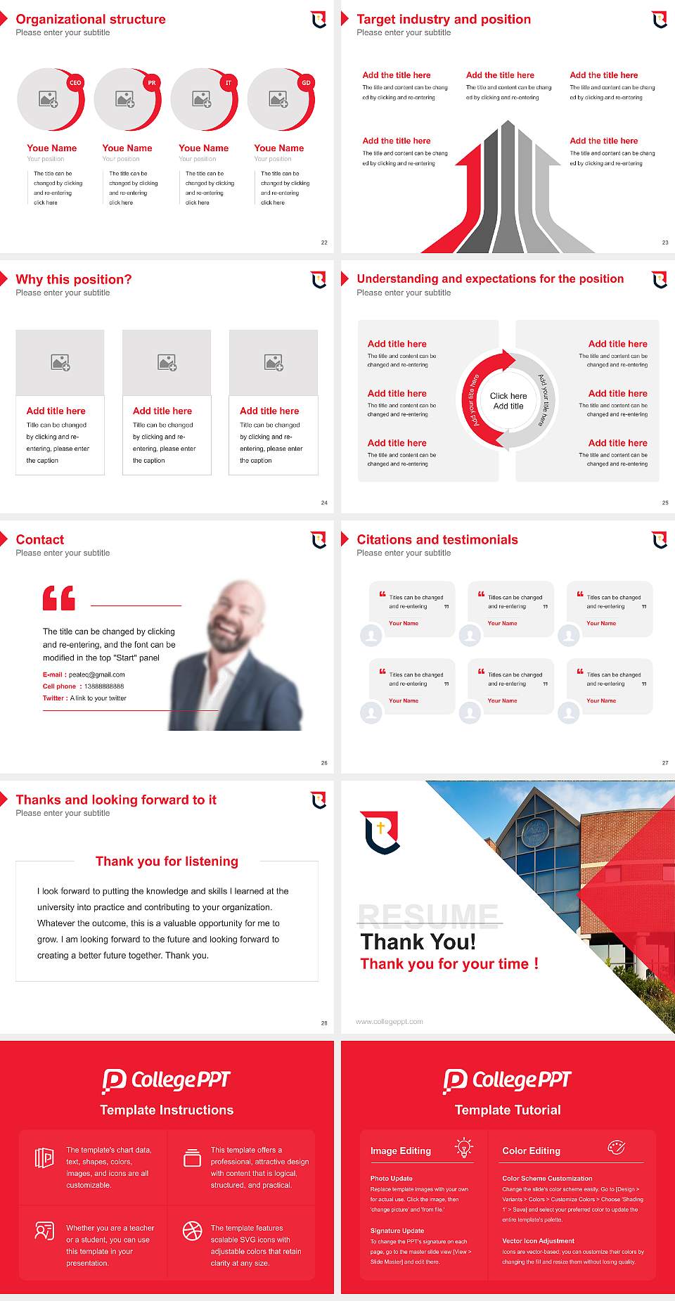 Redeemer University Resume PPT Template4:3 ratio PPT effect preview image4