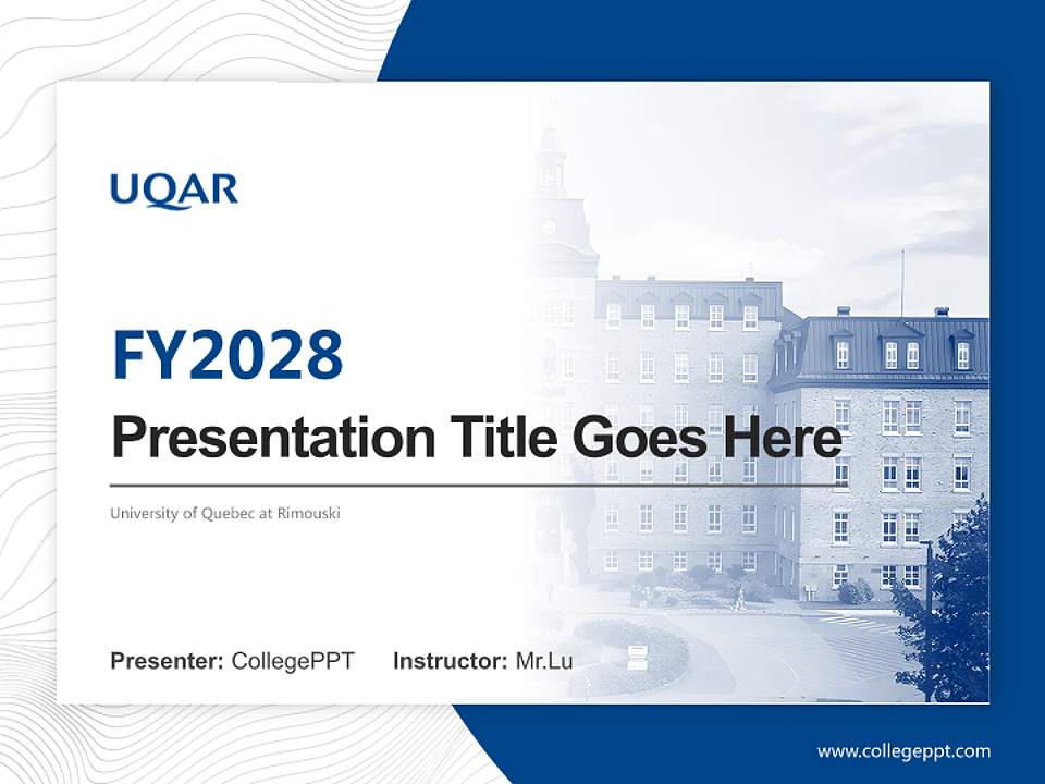 University of Quebec at Rimouski Academic Presentation/Research Findings Report PPT Template4:3 ratio PPT effect preview image5