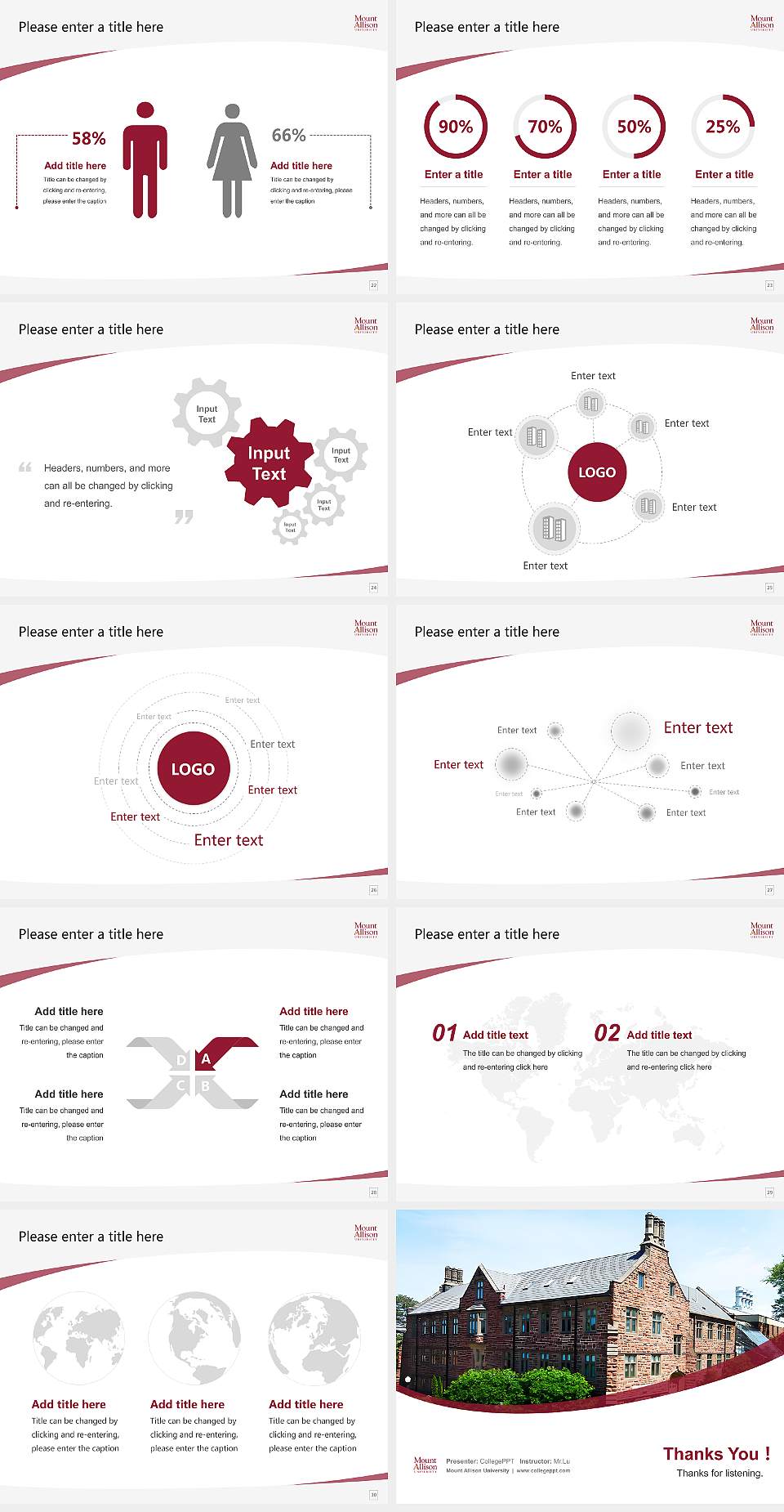 Mount Allison University Course/Courseware Creation PPT Template4:3 ratio PPT effect preview image4