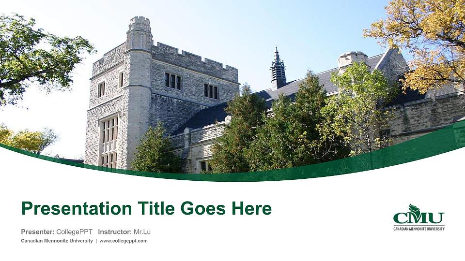 Canadian Mennonite University Course/Courseware Creation PPT Template16:9 ratio PPT effect preview image