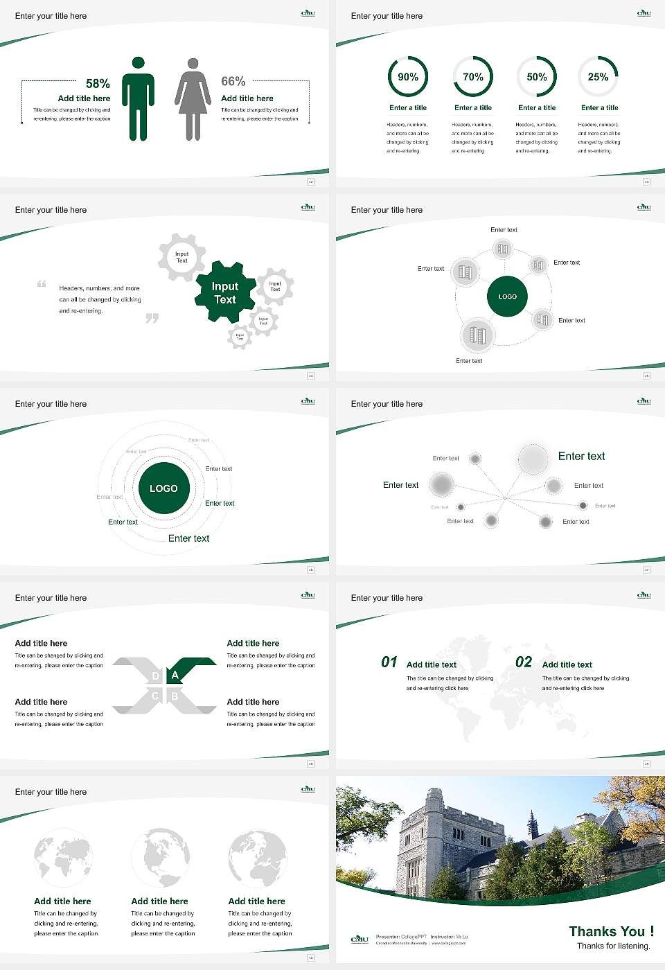 Canadian Mennonite University Course/Courseware Creation PPT Template16:9 ratio PPT effect preview image4