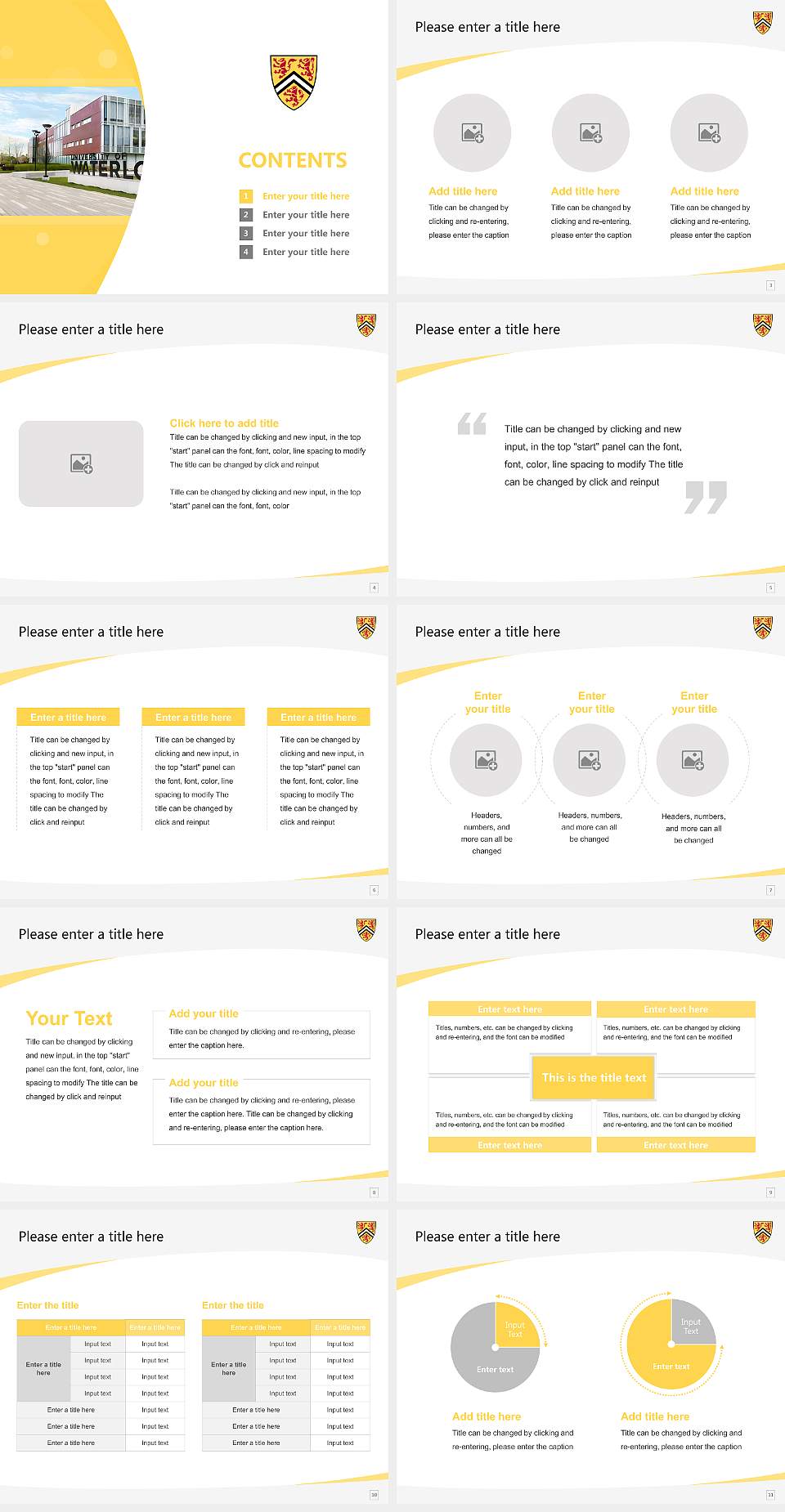 University of Waterloo Course/Courseware Creation PPT Template4:3 ratio PPT effect preview image2