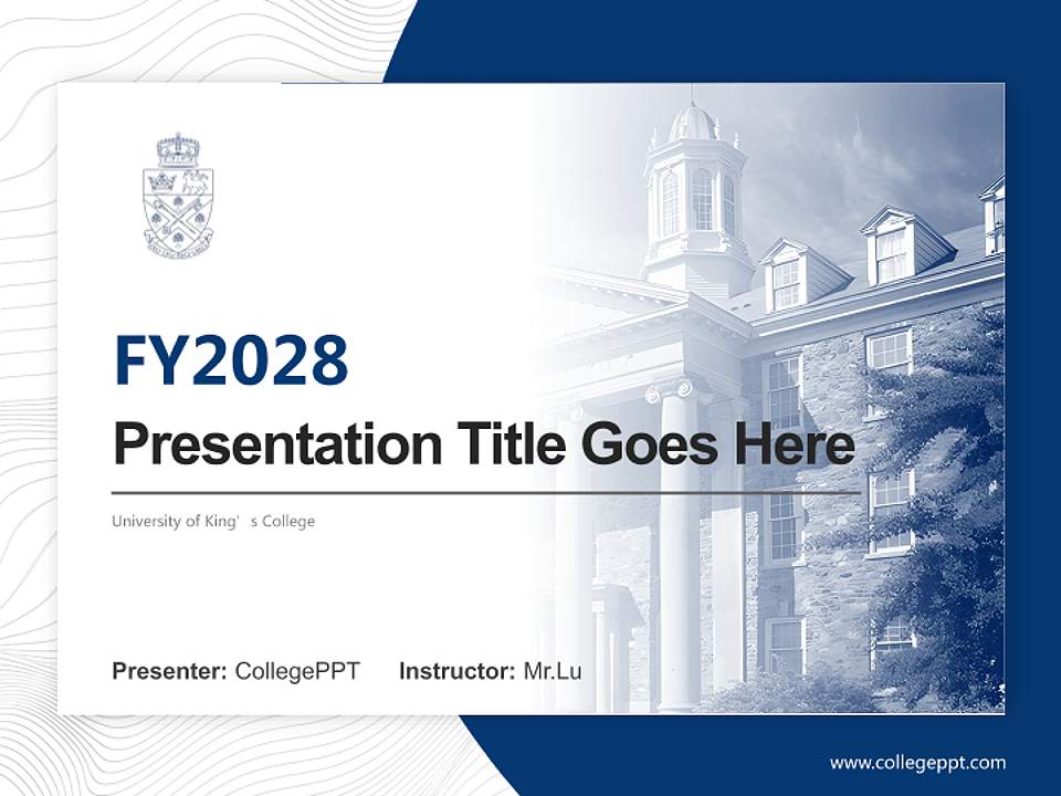 University of King’s College Academic Presentation/Research Findings Report PPT Template4:3 ratio PPT effect preview image5