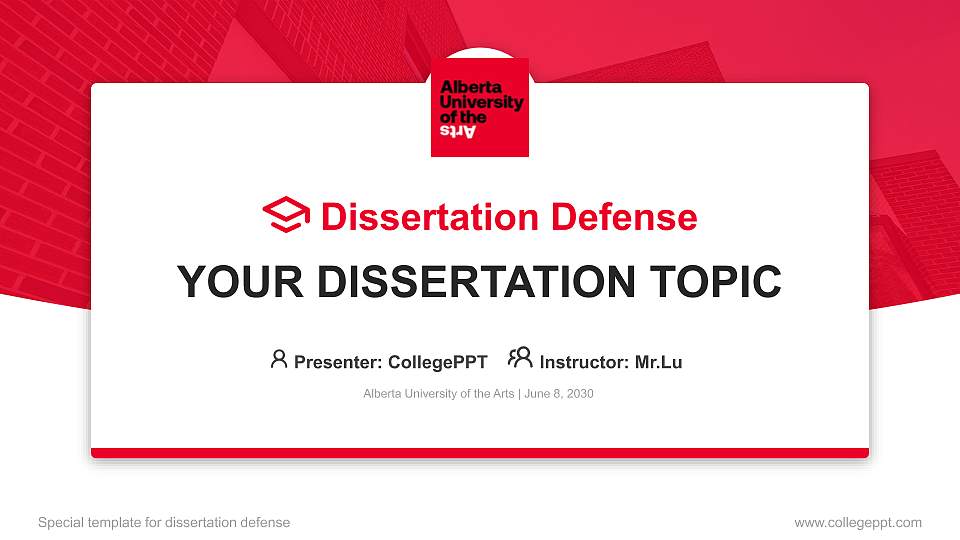 Alberta University of the Arts Graduation Thesis Defense PPT Template16:9 ratio PPT effect preview image