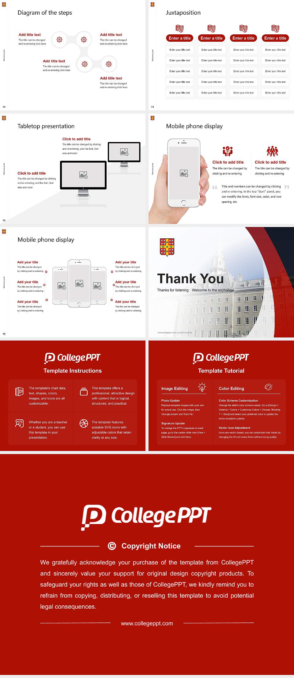 Laval University Competition/Entrepreneurship Contest PPT Template4:3 ratio PPT effect preview image9