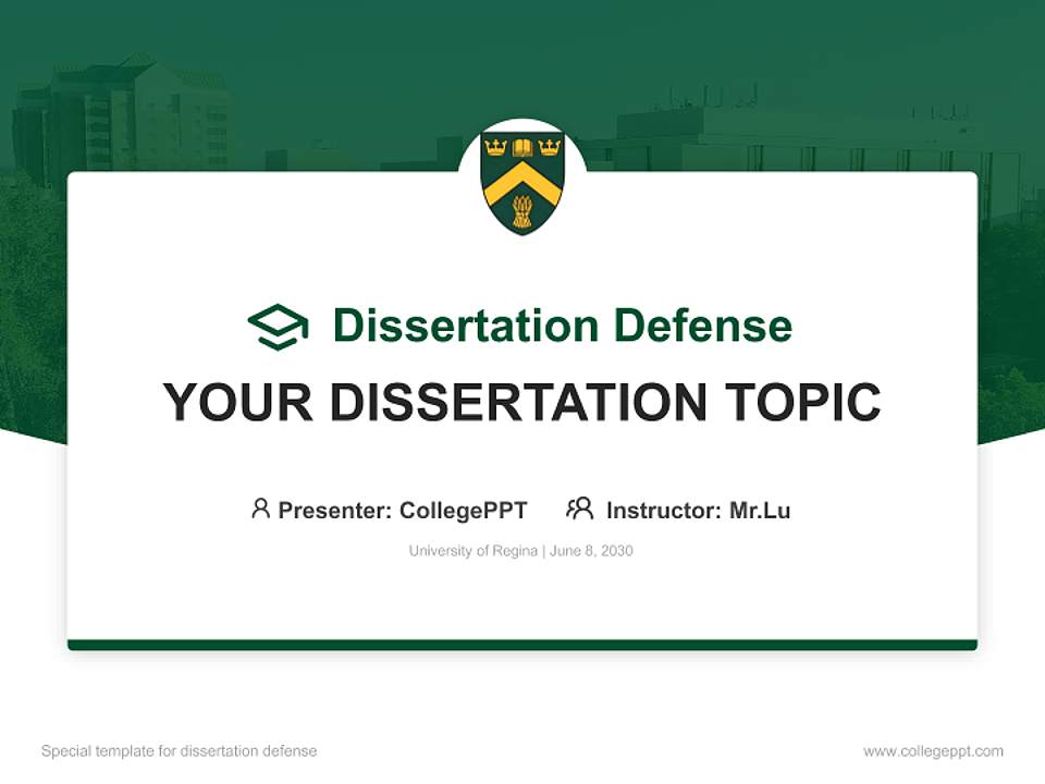 University of Regina Graduation Thesis Defense PPT Template4:3 ratio PPT effect preview image7