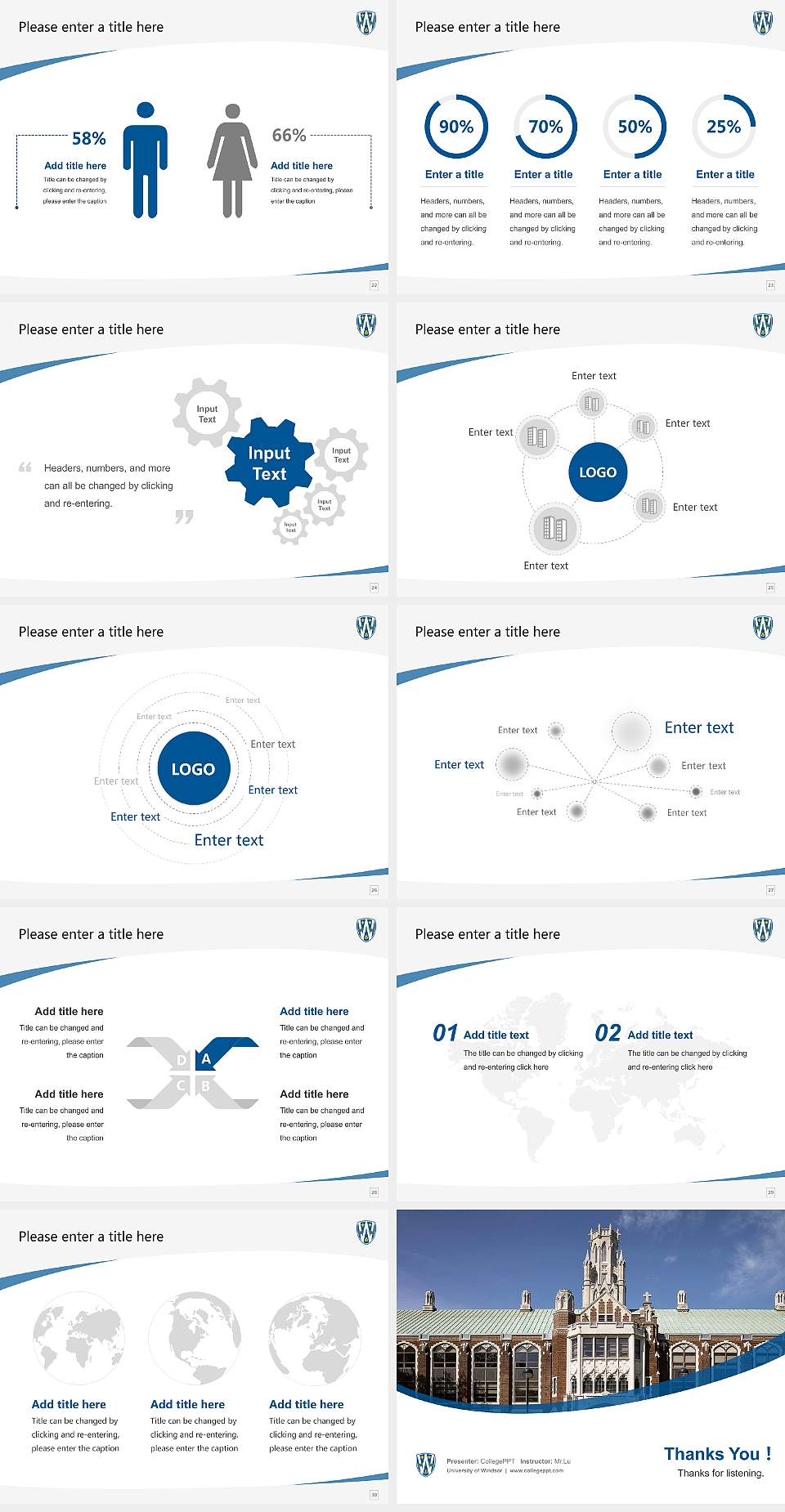 University of Windsor Course/Courseware Creation PPT Template4:3 ratio PPT effect preview image4